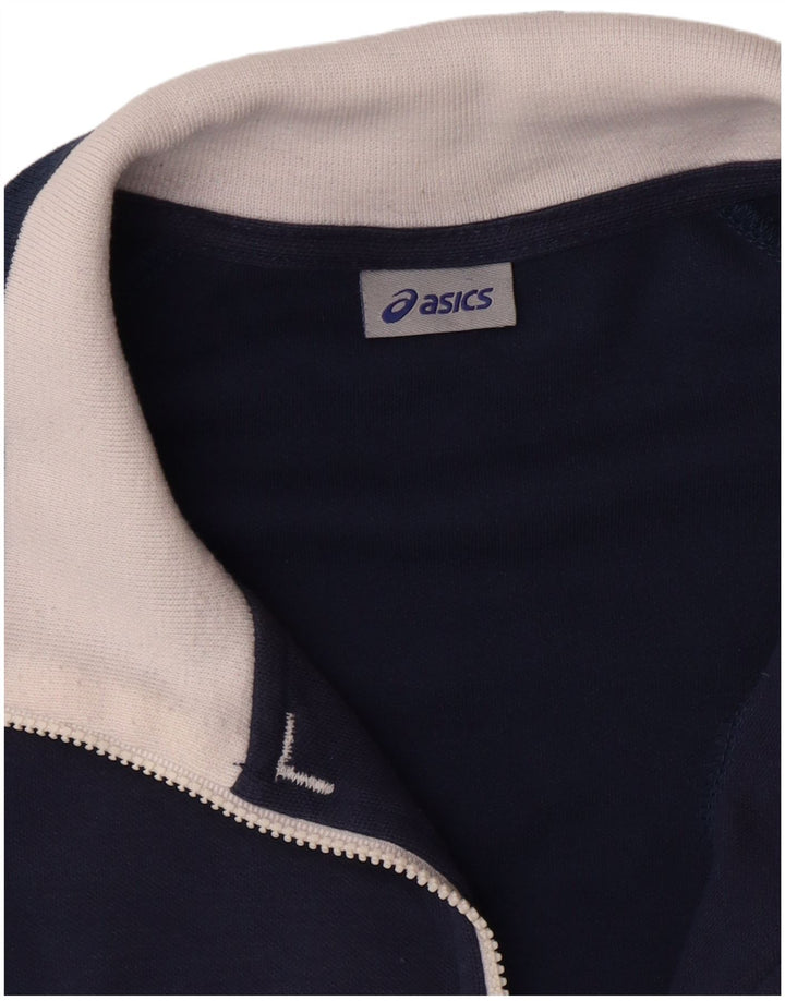 Męska kurtka dresowa ASICS 2XL, granatowa, bawełniana w bloki kolorów