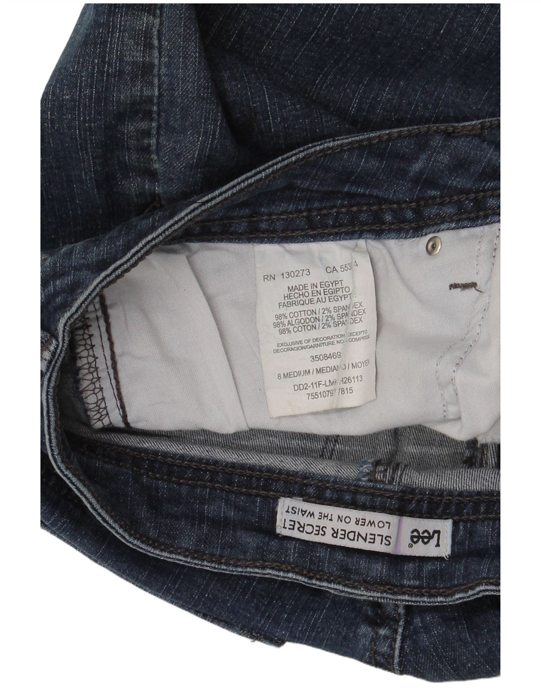 Damskie cienkie spodenki jeansowe LEE Secret US 8 Medium W30 Granatowa bawełna