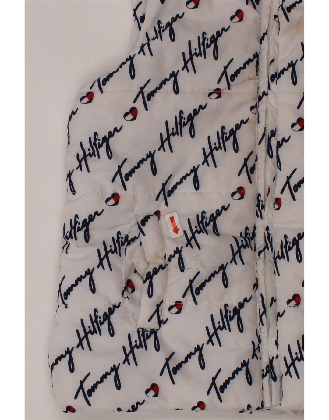 TOMMY HILFIGER Dziewczęca wyściełana kamizelka z grafiką 3-4 lata, biały poliester