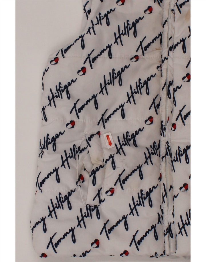 TOMMY HILFIGER Dziewczęca wyściełana kamizelka z grafiką 3-4 lata, biały poliester