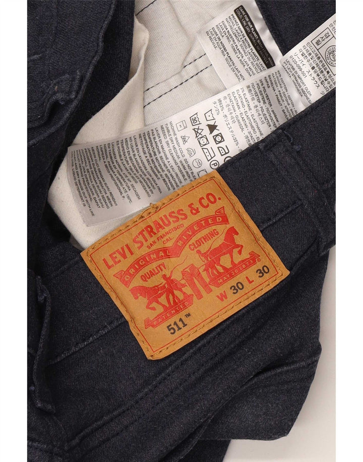 Damskie jeansy Levi's 511 Slim W30 L30 Granatowa bawełna
