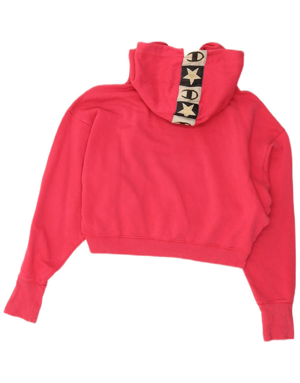 Damska bluza z kapturem Champion Crop Graphic UK 14 Średnioróżowa bawełna