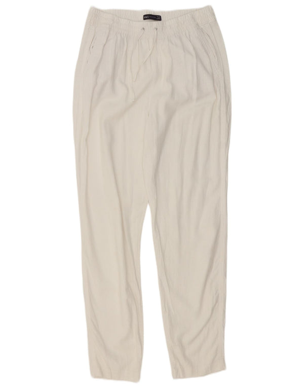 Marks & Spencer Damskie zwężane spodnie chino UK 14 duże W32 L31 białe