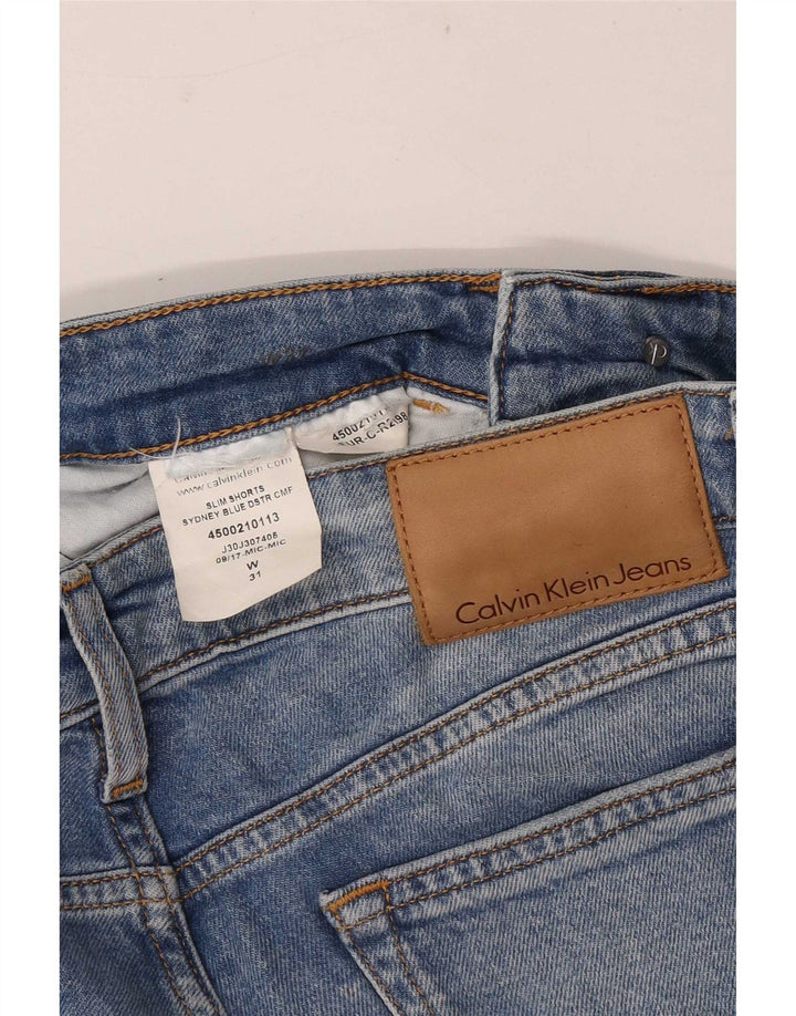Męskie spodenki jeansowe Calvin Klein w trudnej sytuacji, średnie W31, niebieskie