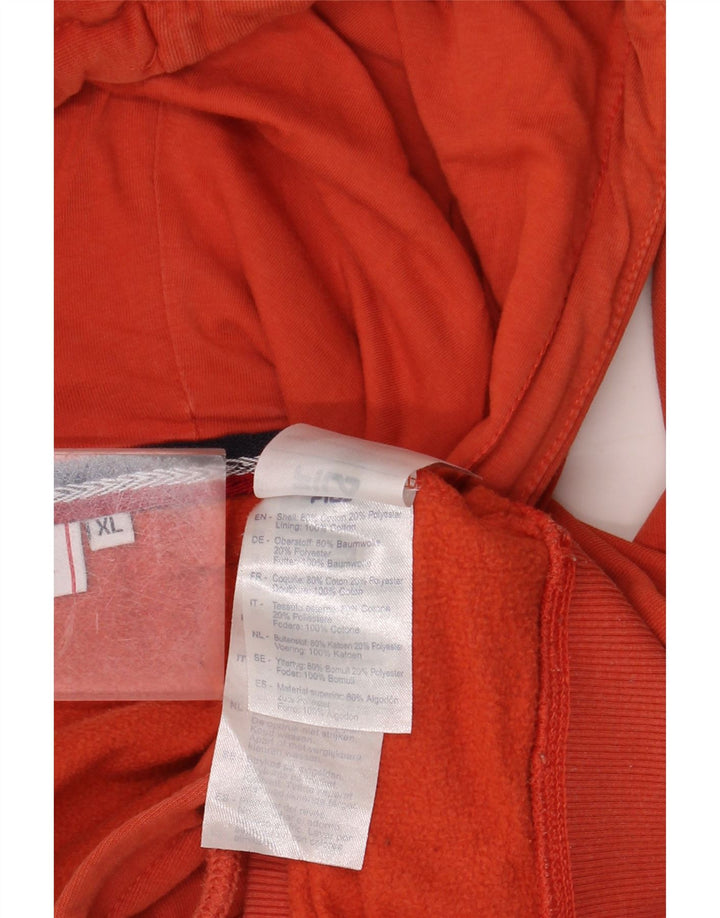 Męski sweter z kapturem FILA XL, pomarańczowy, bawełniany