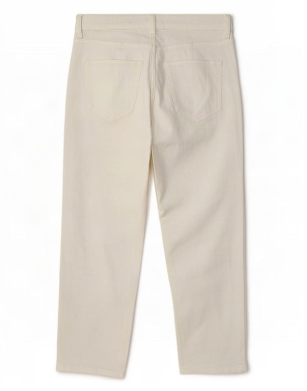 Marks & Spencer Womens Crop Tapered Jeans UK 12 Medium W30 L25 White Cotton