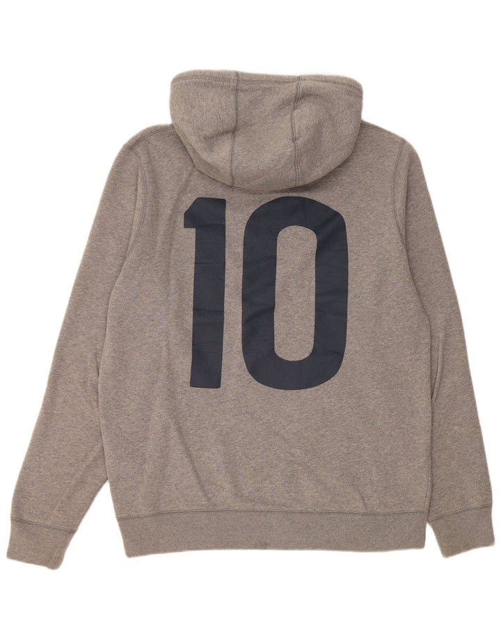 JACK WILLS Mens Graphic Hoodie Jumper Medium Grey Cotton