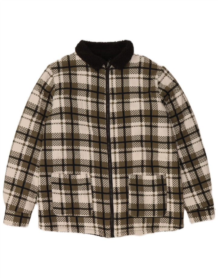 Kurtka damska Sherpa VINTAGE UK 16, duża, zielona krata