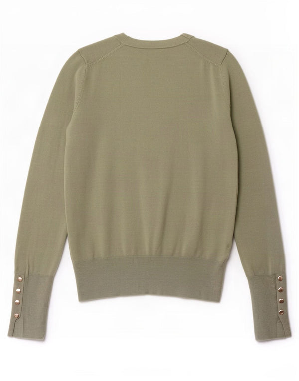 Sweter damski Zara z okrągłym dekoltem UK 8 Small Green Wiskoza