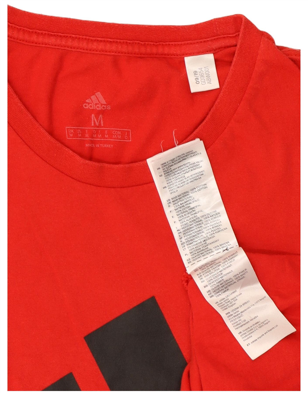 Męska koszulka z grafiką Adidas, bawełniana, średnia czerwona