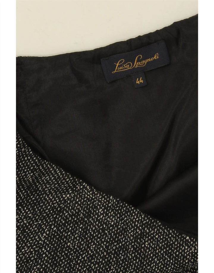 Prosta spódnica damska Luisa Spagnoli IT 44 Medium W28 Czarna wiskoza z plamkami