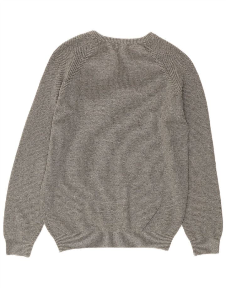 Męski sweter Timberland z okrągłym dekoltem, średnioszary, bawełniany