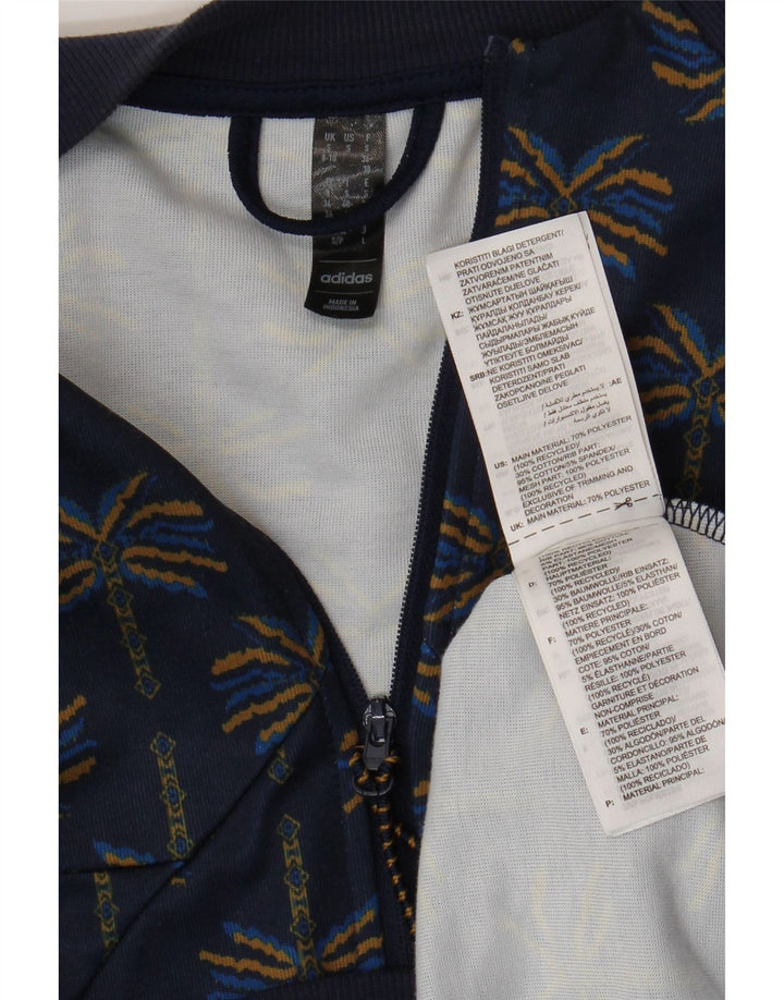 Damska kurtka dresowa ADIDAS UK 8/10, mała, granatowa w kwiaty