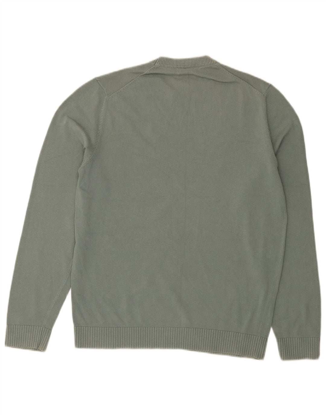 Męski sweter z okrągłym dekoltem Massimo Dutti, średni zielony