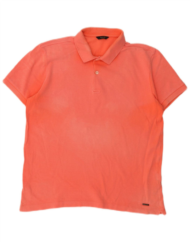 Męska koszulka polo Massimo Dutti, średnia, pomarańczowa, bawełniana