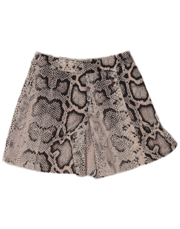 Karen Millen Womens High Waist Casual Shorts UK 6 XS W25 Pink Animal Print