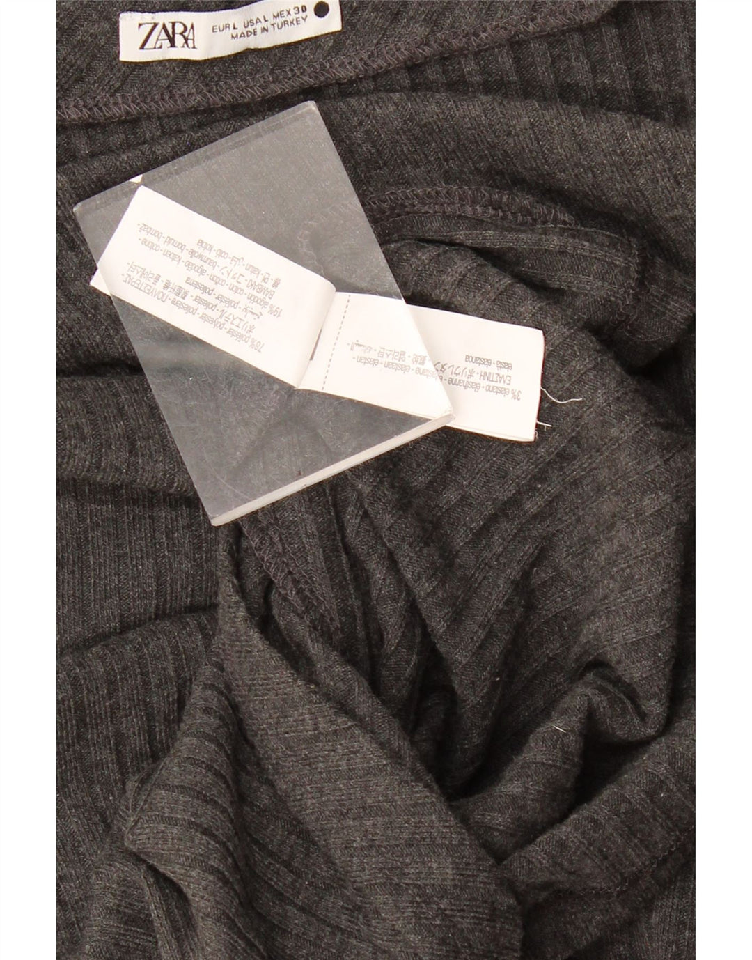 Damski top na jedno ramię Zara UK 14, duży, szary poliester