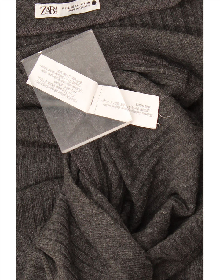 Damski top na jedno ramię Zara UK 14, duży, szary poliester