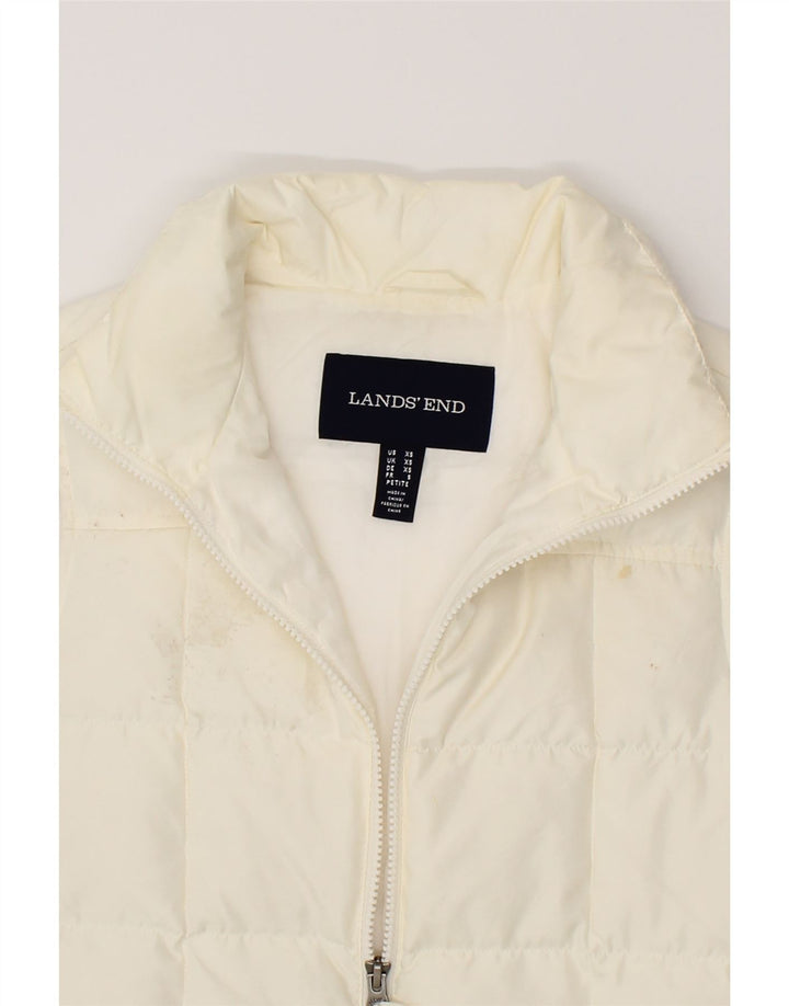 LANDS END Womens Padded Gilet UK 6 XS Off White Polyester Vintage Lands End and Second-Hand Lands End from Messina Hembry 