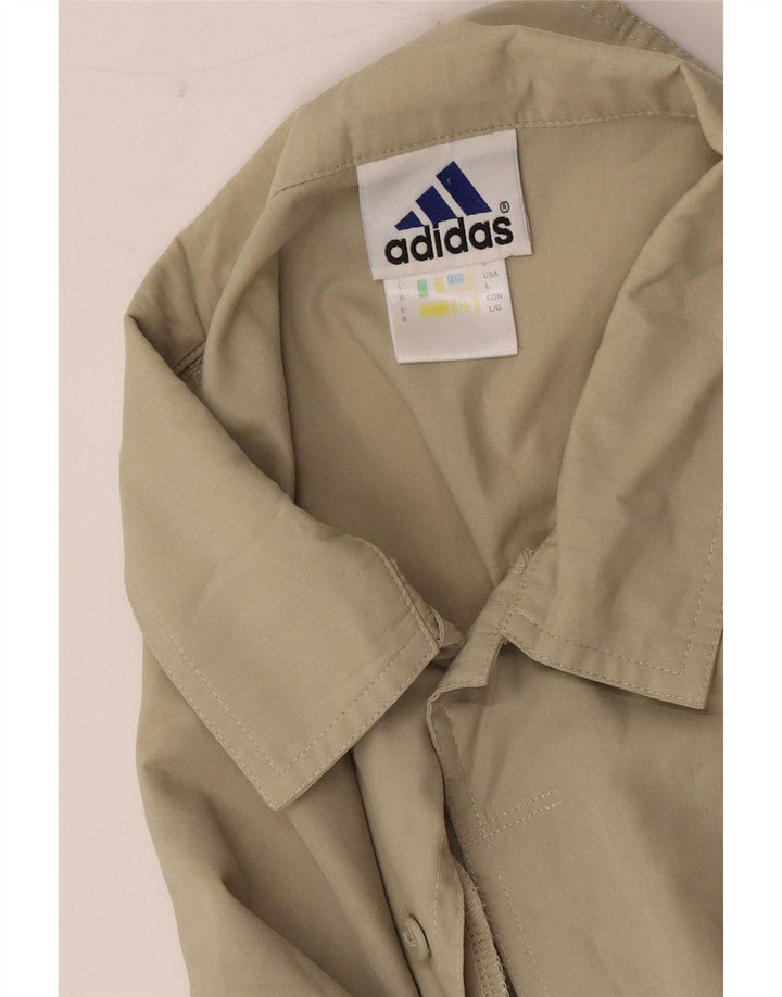 Męska koszulka z krótkim rękawem Adidas UK 44/46, duża, khaki, poliester