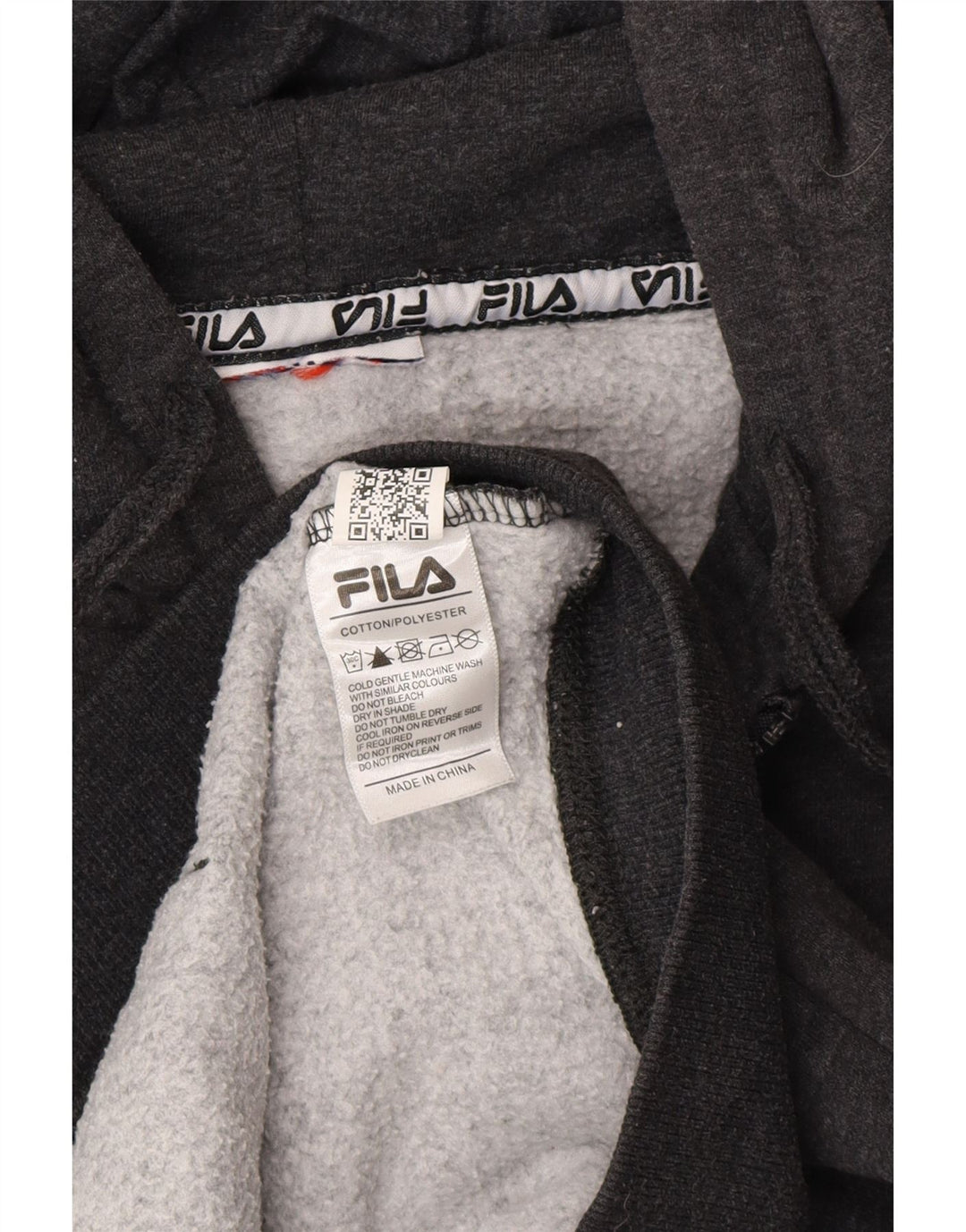 FILA Mens Graphic Zip Hoodie Sweater Large Grey Cotton Vintage Fila and Second-Hand Fila from Messina Hembry 
