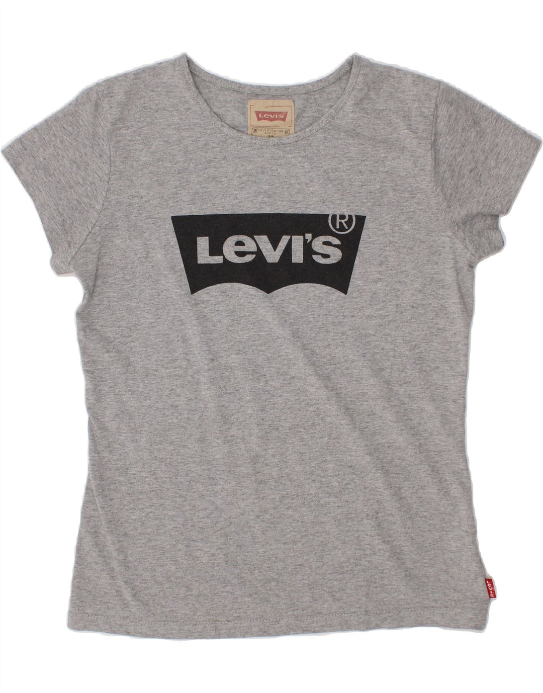 LEVI'S Girls Graphic T-Shirt Top 11-12 Years Grey Polyester Vintage Levi's and Second-Hand Levi's from Messina Hembry 
