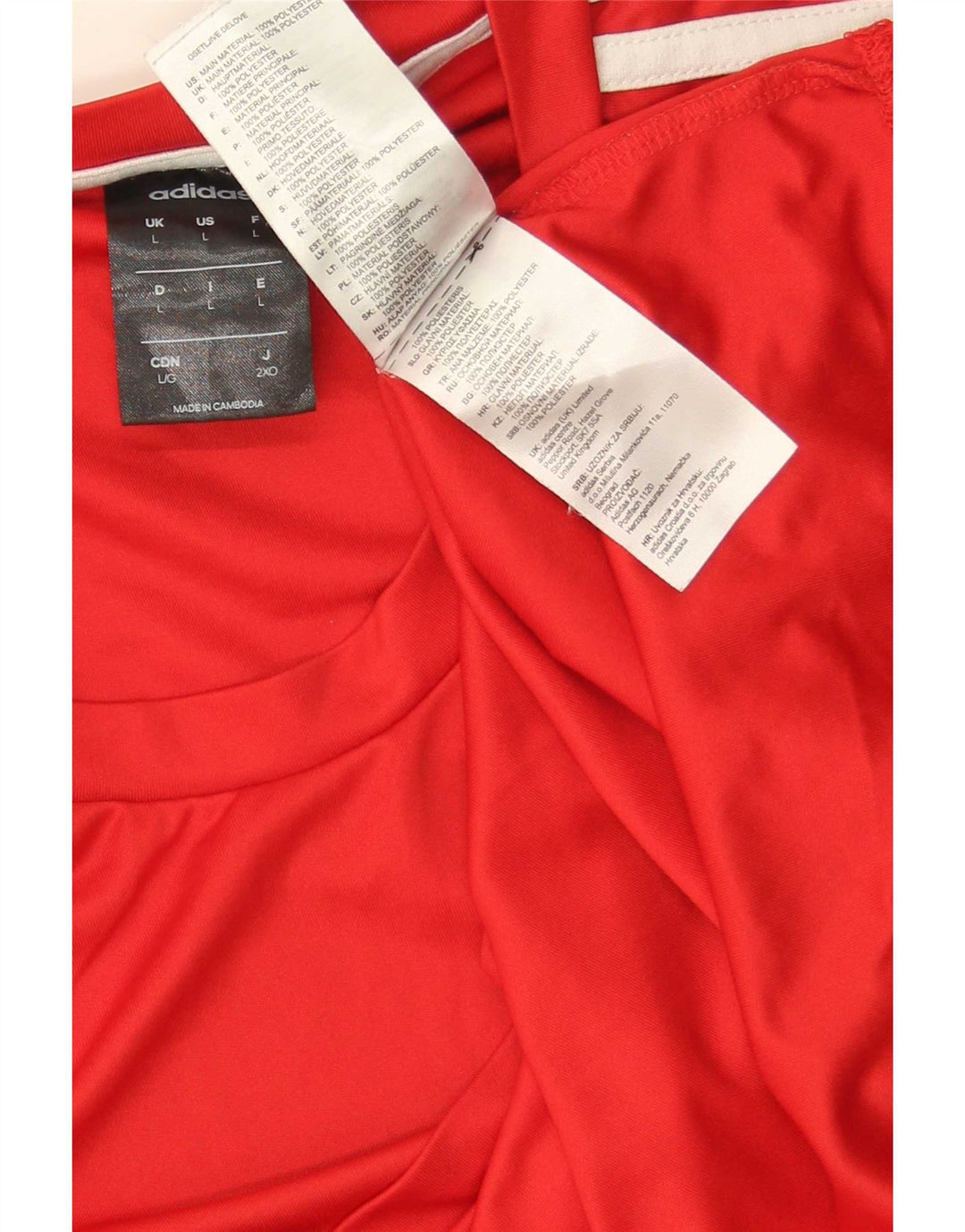 Adidas Męska koszulka Climalite Top, duża, czerwona, poliestrowa