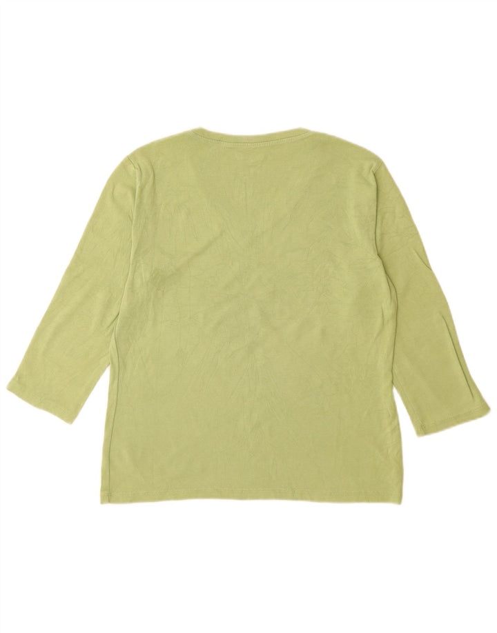 Damski top Eddie Bauer z rękawem 3/4, UK 12, średnio zielony, bawełniany