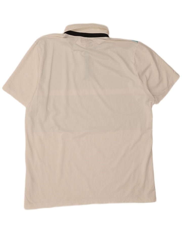 Męska koszulka polo Nike Dri Fit XL, biały poliester z blokami kolorów