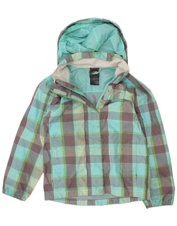 Dziewczęca kurtka przeciwdeszczowa z kapturem The North Face 5-6 lat XS w zieloną kratkę