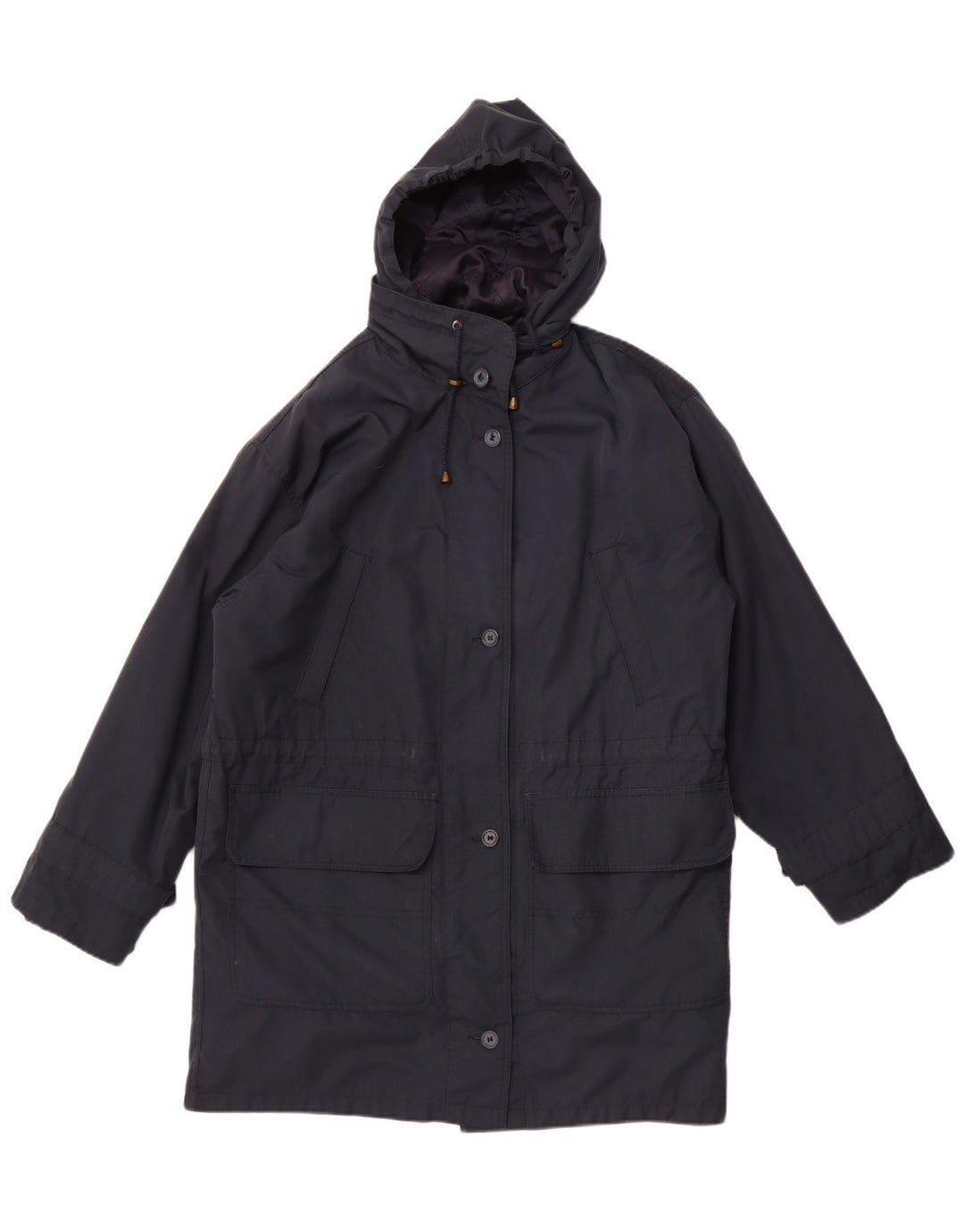 AQUASCUTUM Womens Oversized Hooded Utility Jacket UK 16 Large Navy Blue