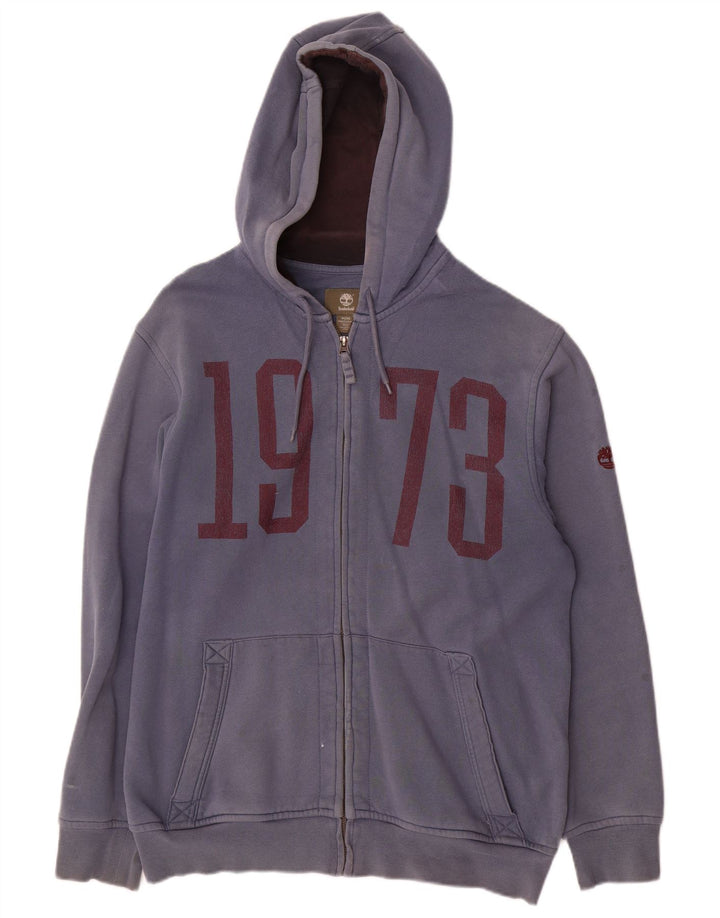 Timberland Mens Graphic Regular Fit Zip Hoodie Sweater Medium Navy Blue