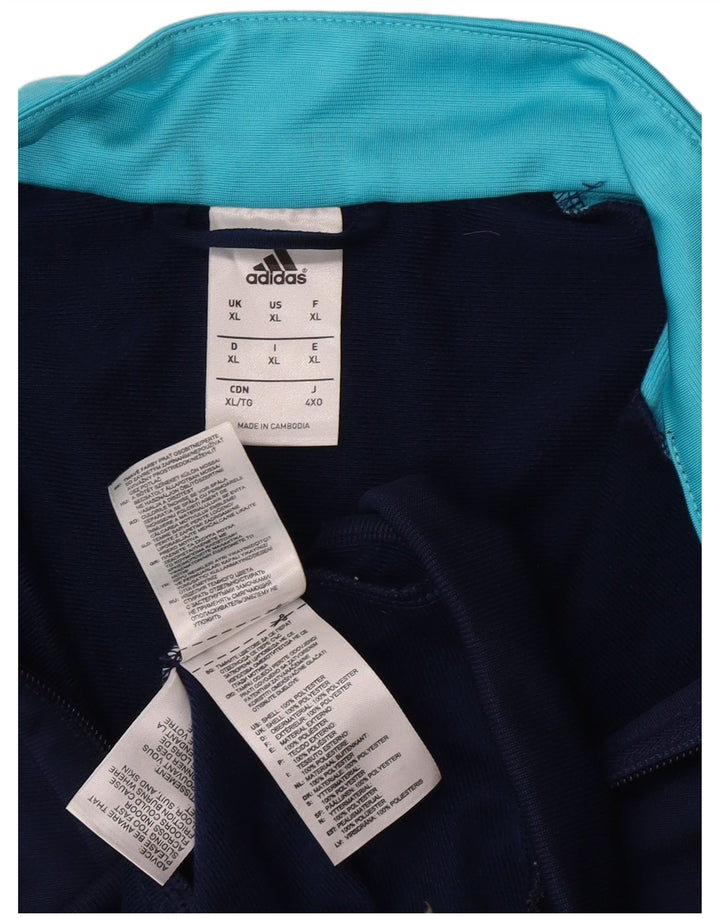 Adidas Męska bluza dresowa XL Granatowa, poliester z blokami kolorów