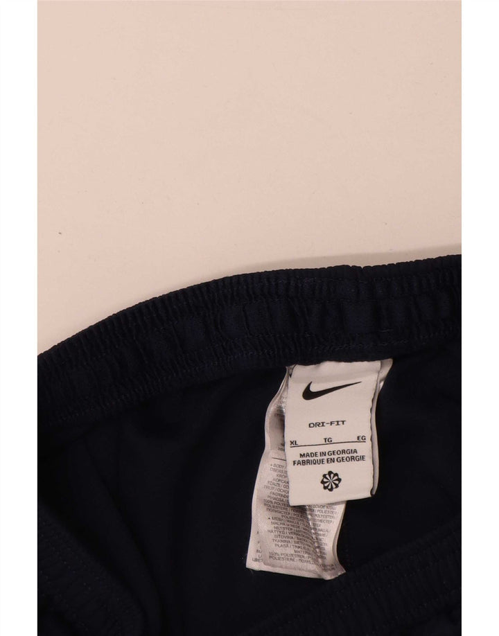 Męskie spodnie dresowe Nike Dri Fit XL, granatowe, z blokami kolorów, poliestrowe