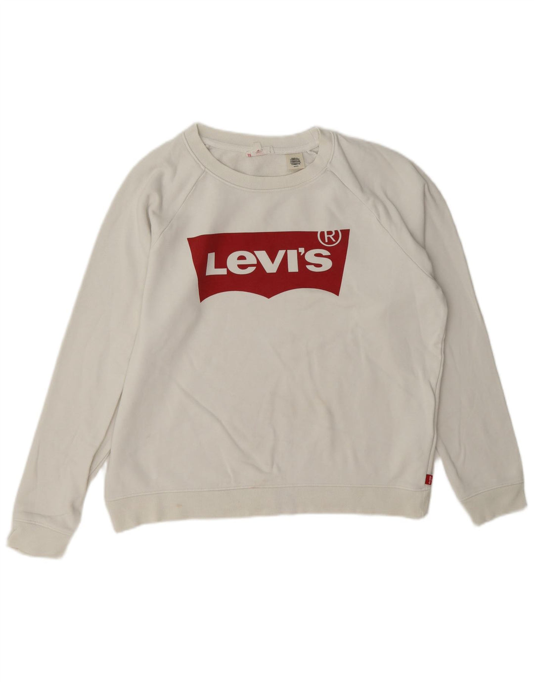 Damski sweter oversize Levi's z grafiką UK 10, mały, biały, bawełniany