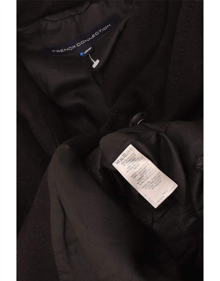 Damski płaszcz oversize French Connection UK 8 Small, czarna, dziewicza wełna