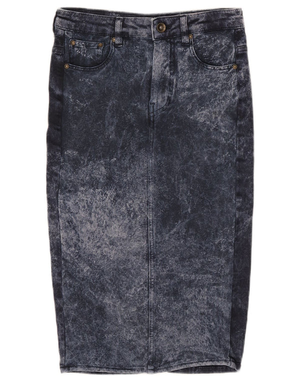 Spódnica dżinsowa Zara Trafaluc damska EU 34 2XS W24 Granatowa, bawełniana Tie Dye