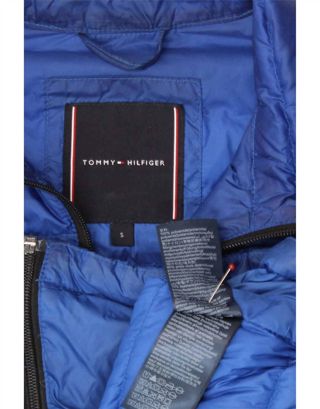 Męska ocieplana kurtka Tommy Hilfiger UK 36 Small Blue Poliamid