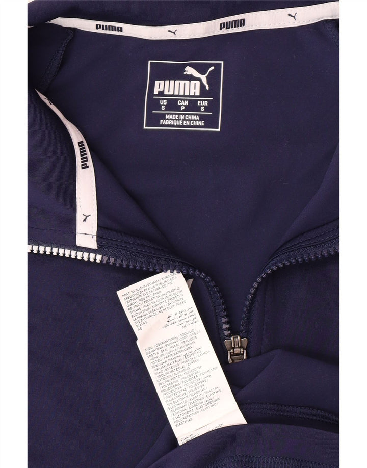 Męski dres PUMA z zamkiem błyskawicznym, mały, granatowy poliester