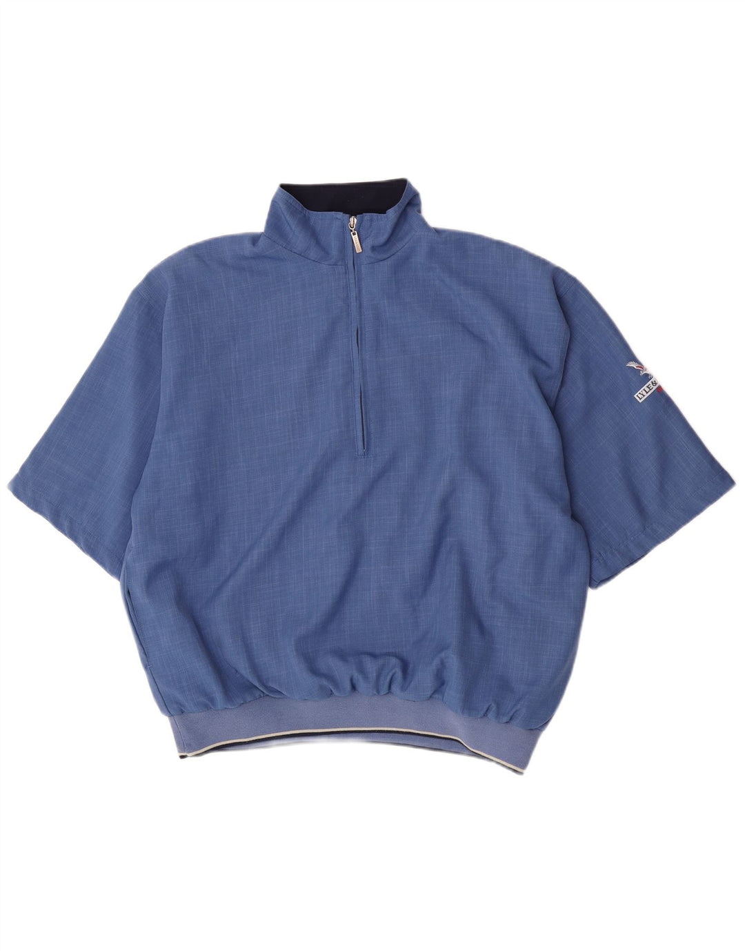 Męski dres z krótkim rękawem i zamkiem błyskawicznym Lyle & Scott, średni niebieski