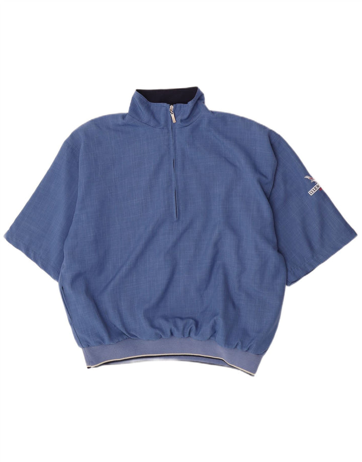 Męski dres z krótkim rękawem i zamkiem błyskawicznym Lyle & Scott, średni niebieski