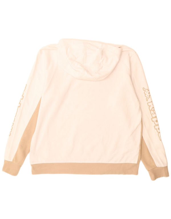 Męski sweter z kapturem Kappa XL, bawełniany, z blokami kolorów, w kolorze białym