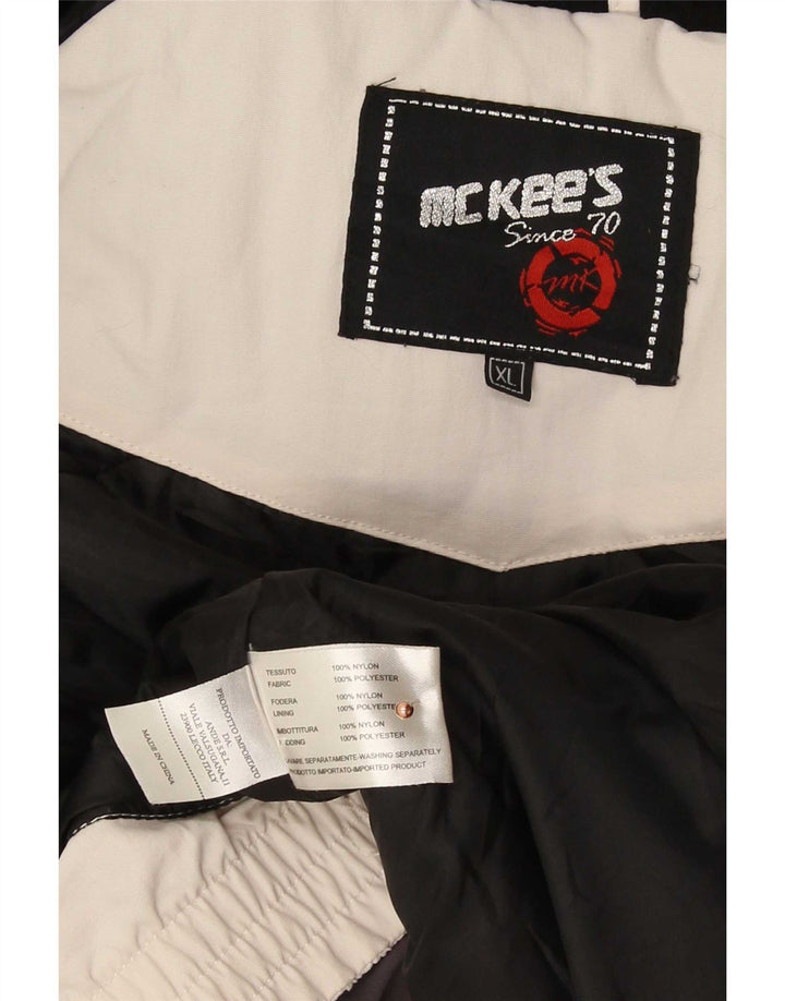 Męska kurtka narciarska MC Kee UK 42 XL, biały nylon z blokami kolorów