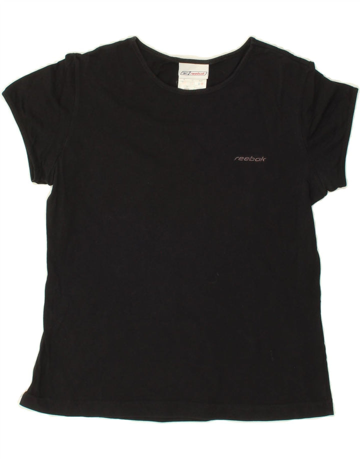 REEBOK Womens T-Shirt Top UK 12 Medium Black Vintage Reebok and Second-Hand Reebok from Messina Hembry 