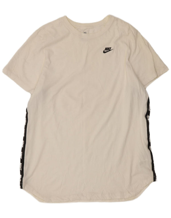 Męski T-shirt Nike z grafiką, bawełniany rozmiar XL, biała, z blokami kolorów