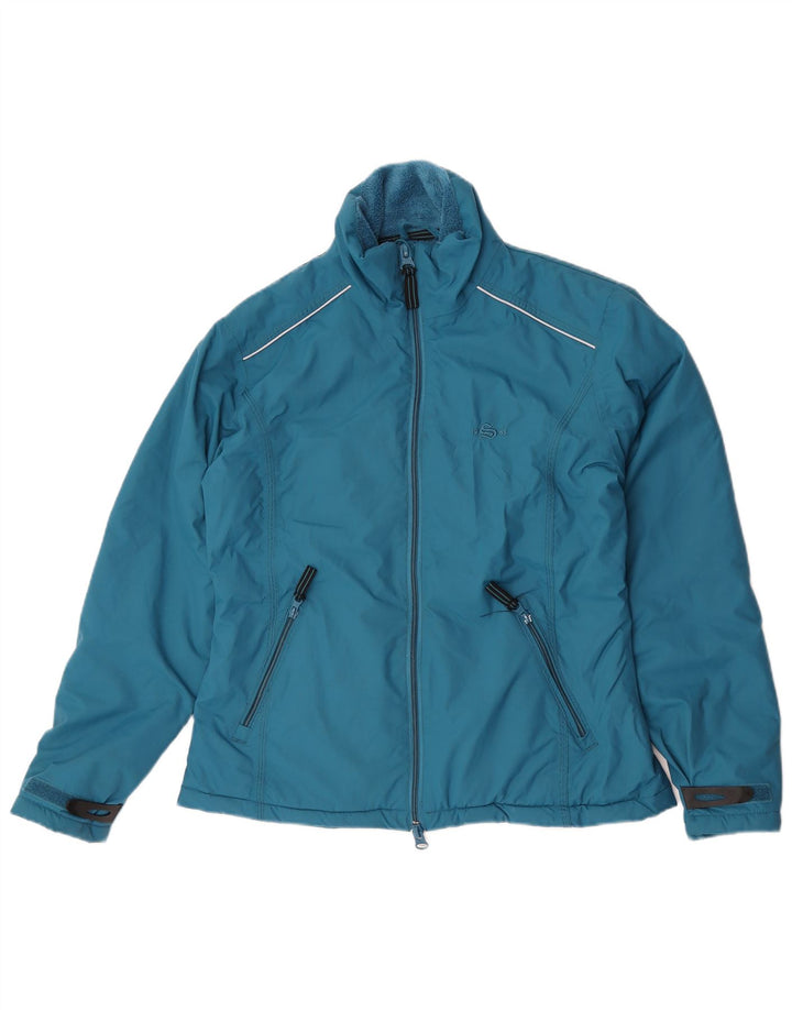 Damska kurtka wiatrówka Vintage UK 14 Średni niebieski nylon