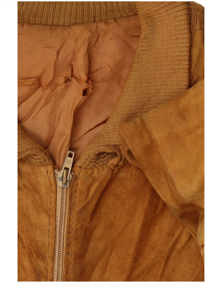 Męska zamszowa kurtka bomberka VINTAGE UK 38 średni beż