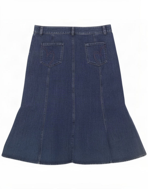 Marks & Spencer Womens Per Una Denim Skirt UK 14 Large W34 Blue Cotton