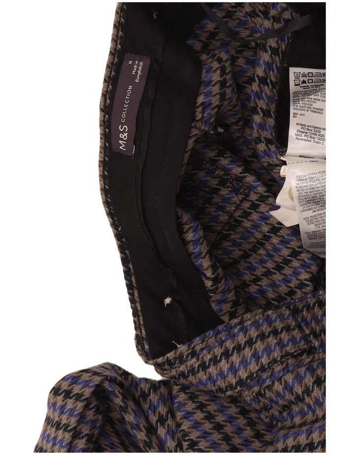 Spodnie garniturowe damskie Marks & Spencer UK 14 Large W34 L32 Szare pepitka