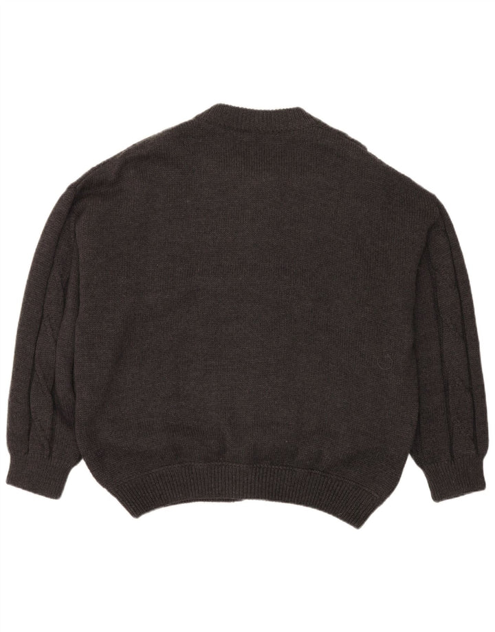 Vintage męski sweter kardigan 2XL szara wełna